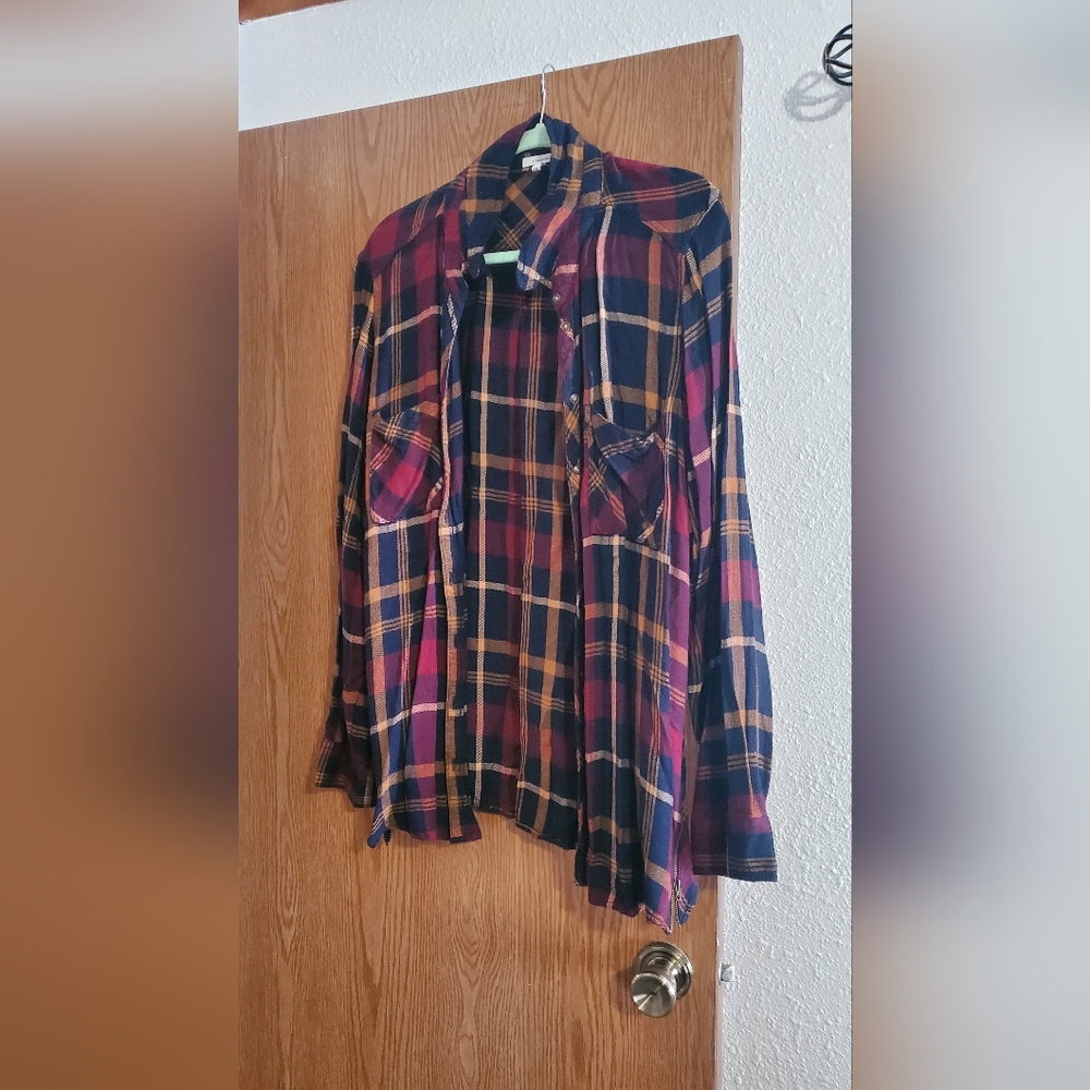 Maurices Plaid Button Down Top